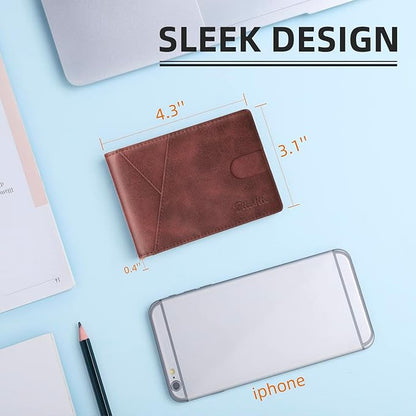 Zitahli Wallet for Men Slim 11 Credit Card Holder RFID Blocking Small Men's Wallet Bifold Minimalist Front Pocket With Mens Gifts Box