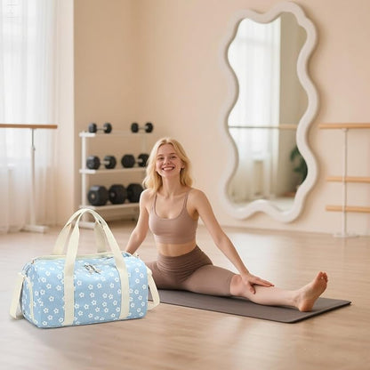 BLUBOON Duffle Bag Girls Kids Cute Gym Bag with Shoes Compartment & Wet Separation Waterproof Sports Overnight Travel Bag