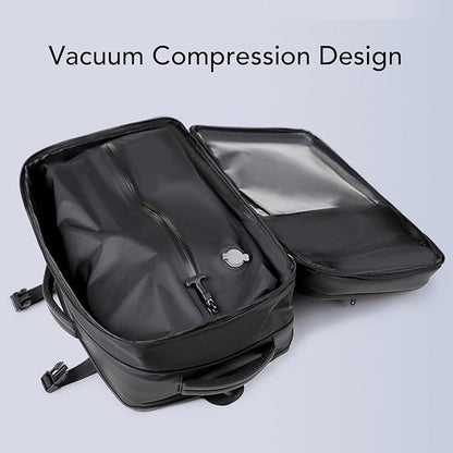 Vacuum Seal Travel Backpack 36-55L, Expandable Air Compression Vacuum System, Carry On with Lock Fits 17.3" Laptop, Water Resistant, Dry and Wet Separation