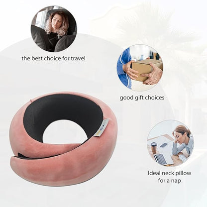 Snail Flexible Neck Pillow, Airplane Travel Pillow, Premium Memory Foam Travel Pillow, 360° Ergonomic Design, Asymmetrical Sides, Suitable for Office, Automotive, Washable Pillowcase
