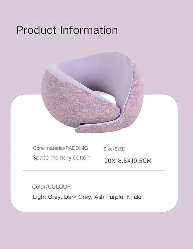 Travel U-Shaped Airplane Pillow,Kids Memory Foam Travel Neck Pillow, 360° Support, Foldable，Suitable for Commuting, Flying, Working, and Living at Home (Khaki)