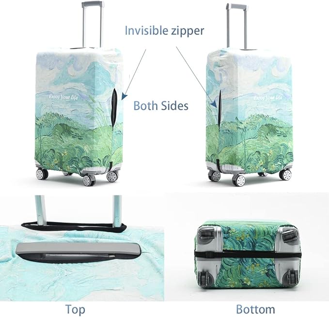 Travelkin Luggage Covers For Suitcase Tsa Approved,Suitcase Cover Protector Fit 18-32 Inch Luggage (Spring, L)