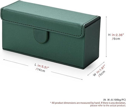 Leather Travel Jewelry Box, Portable Pocket Size Ring Box for Women, Mini Jewelry Travel Case Small Ring Holder Organizer with 12 Slots for purse(Green)