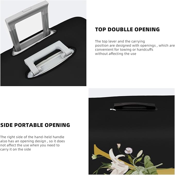 Decorative Y Suitcase Protectors Elastic Washable Luggage Covers With Concealed Zippers For 18-32 Inch Luggage (Size S: Fits 18-21 Inch)