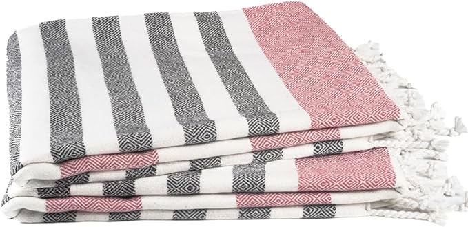 Cotton Turkish Beach Towel with Towels Oversized 36"x72" Pool Absorbent Extra Large Quick Dry Sand Travel Towel (Brick Noir, 2 Pack)
