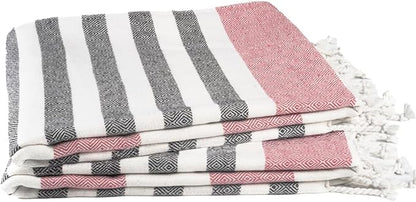 Cotton Turkish Beach Towel with Towels Oversized 36"x72" Pool Absorbent Extra Large Quick Dry Sand Travel Towel (Brick Noir, 2 Pack)