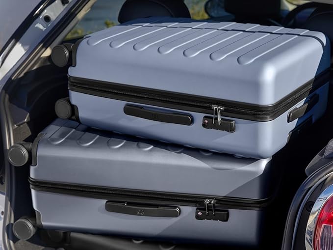 NINETYGO Medium Checked Luggage 26 Inch, Checking In Luggage with Smooth Spinner Wheels, Lightweight, Hard Shell PC Suitcase, Lightweight Travel Luggage, TSA Approved (Shadow, Rhine Basic)