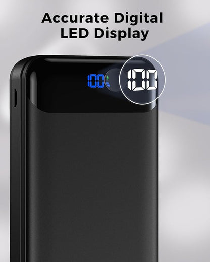 Portable Charger, Power Bank 40000 mAh PD 30W and QC 4.0 Fast Charging External Battery Pack with USB-C LED 3 Outputs & 2 Inputs Portable Charging Phone 15 14 13 pro