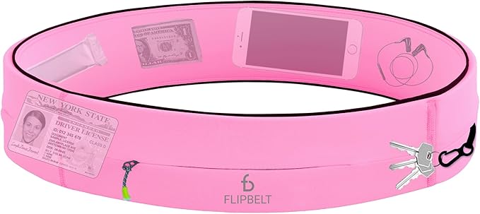 FlipBelt Zipper Running Belt, Waist Pack for Fitness and Running, US Company