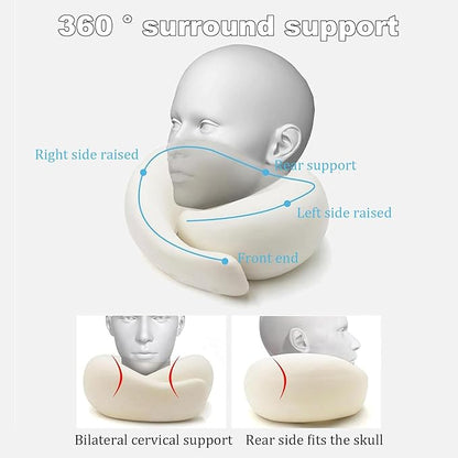 Travel Pillow, Travel Neck Pillow, 360 Degree Comfort and Breathability, Airplane Travel Neck Pillow, Stowable U-Shaped Pillow (Peach)