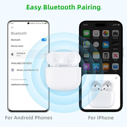 Wireless Charging Case Compatible with AirPods 4th Generation, USB-C Port Charger Case Replacement with Sync Button, No Earbuds