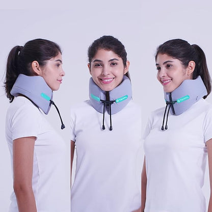 GOLDORANGE Travel Pillow Neck Chin Head Support Best Memory Foam Airplane Neck Pillows 360-Degree Support for Travel Bus Home Office and Gaming, Grey L