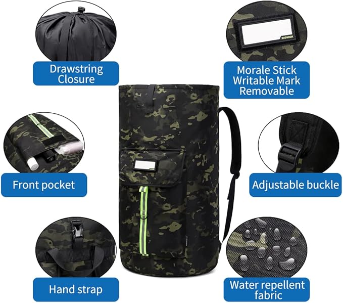 laundry bag backpack,extra-large heavy duty laundry bags,laundry backpack for college students,drawstring closure (Black CP)