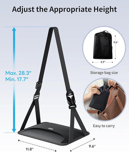 SAIJI Foot Hammock for Plane Travel, Upgraded Airplane Foot Hammock for No Feet or Leg Clashing, Portable Airplane Foot Rest with Warm & Privacy Cover, Long Flight Air Travel Essentials to Relax Feet