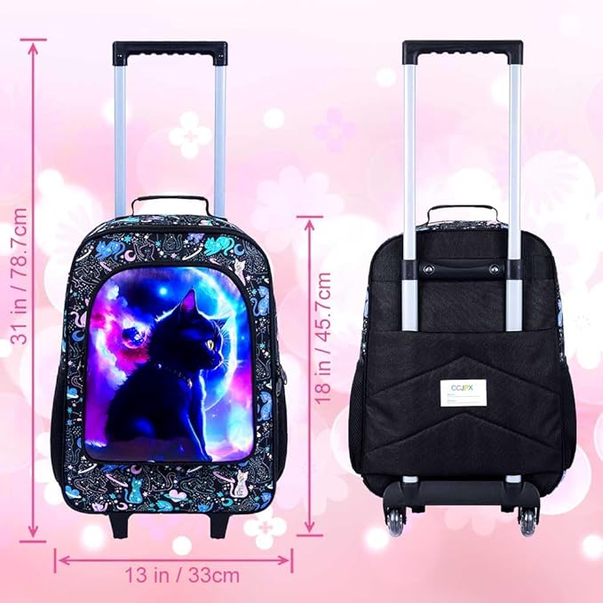 Kids Suitcase with Wheels for Girls and Boys, Rolling Carry on Luggage for Toddler Children