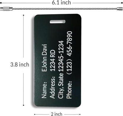 (5Pack Made in USA) Custom Personalized Luggage Tags-Customized Unique tag for Suitcase Backpack Travel,Bags (Blue (3.8×2))