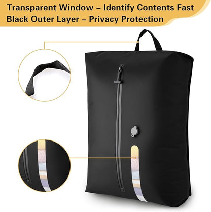 2 Pack vacuum seal bags for clothing, Travel Vacuum Bags with Pump, Reusable Compreesion Storage Bags luggage & Closet, Portable Space Save Bags, Waterproof & Durable