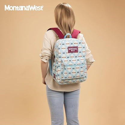 Montana West Backpack for Women Men 2 PCS Lightweight College Bookbags Casual Daypack Backpacks for Commute & Travel
