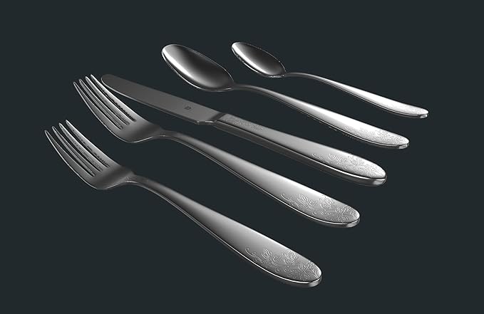 Modern Silverware Set, 18/10 Stainless Steel Flatware, Mirror Finish, Dishwasher Safe, Elegant Cutlery for Home and Dining, Built to Last (60-Piece, Imperial)