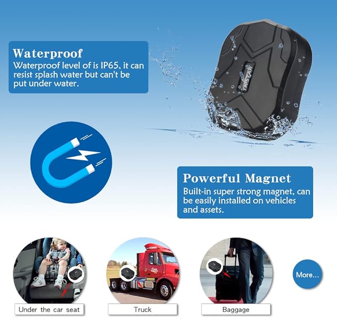 TKSTAR 4G GPS Tracker for Vehicles Hidden Magnetic Car GPS Tracker Locator Real-time Vehicle Tracking Devices with Electric Fence and Anti-Theft Alarm for Car/Motorcycle/Trucks/Fleet/Boat (4G TK905)