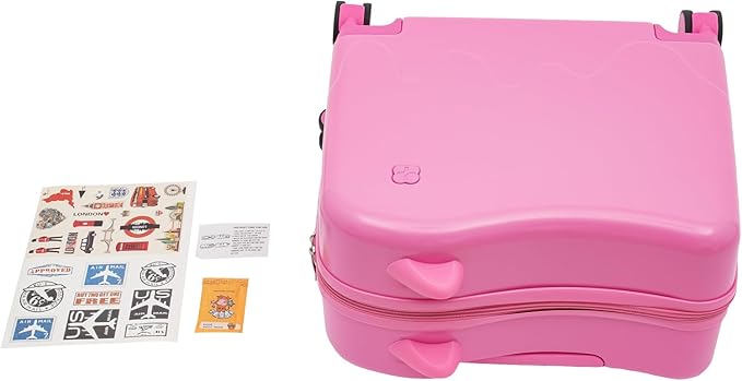 18" Kids Luggage Suitcase for Girls & Boys, Kids Carry On Luggage with Wheels Children’s Suitcase w/Lock (Pink)