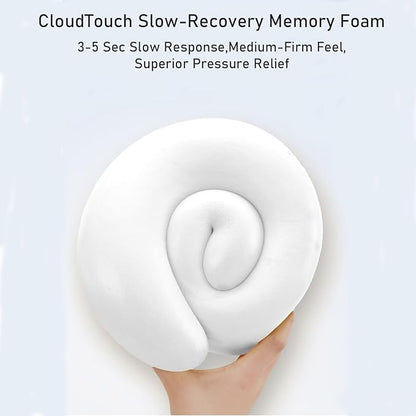 Ergonomic U-Shaped Memory Foam Neck Pillow for Travel & Office with Carry Pouch, Provides Neck Support for Airplane, Train, Anti-Sideturn Sleep (Green)