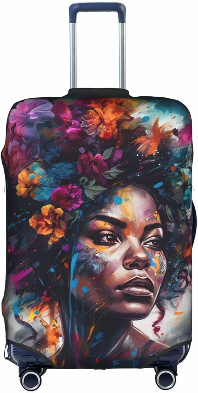 Luggage Cover Protector, Anti-scratch Suitcase Cover, X-Large, African American Afro Woman, Style100
