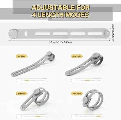 42 Pcs Silicone Cable Ties Reusable Cord Straps Multipurpose Elastic Cable Organizer for Bundling Fastening Earphone Phone Charger Home Office School(Black White Grey)