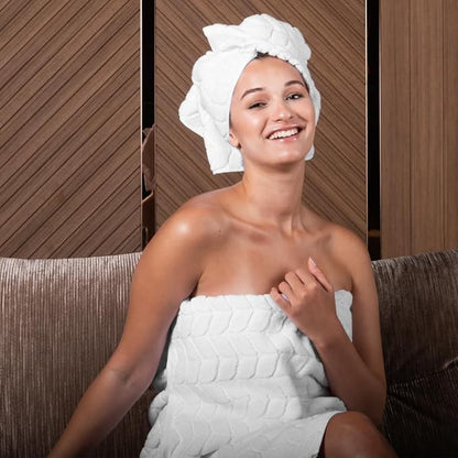 BAGNO MILANO Turkish Bath Towels, Soft Plush Jacquard Luxury Bath Towels, Quick Dry Towel Set (Lavender, 3 pcs Towel Set)