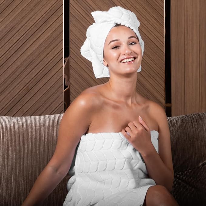 Turkish Cotton Ultra-Soft Plush Absorbent Quick Dry Bathroom Towel Set, Made in Turkey (Cream, 4 Pcs Hand Towel Set)