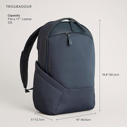 Troubadour Apex 4.0-22L Premium Laptop Backpack - Ergonomic & Water Resistant - Designed for Work and Travel - Basalt