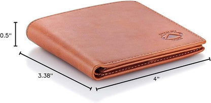Stealth Mode Leather Bifold Wallet for Men With ID Window and RFID Blocking