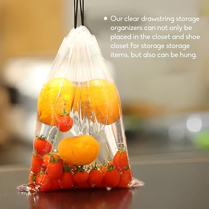 100 Pcs Shoe Bags for Travel,Large Transparent Travel Shoe Bags for Packing,Clear Plastic Drawstring Bag Shoe Dust Bags,Portable Shoes Organizers Pouch with Rope for Men and Women