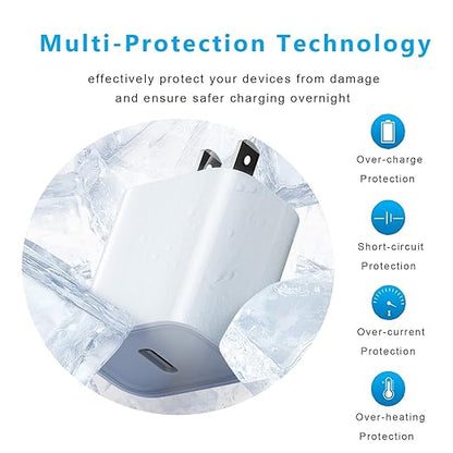 iPhone 16/15 Fast Charger Block, USB Type C Wall Charger 2Pack 20W PD Charging Brick Power Adapter Plug Box for Apple iPhone 16 Pro Max/iPhone 15 Plus/iPhone 14 Pro Max/14 Plus/13 Pro/12 Pro/Mini/iPad