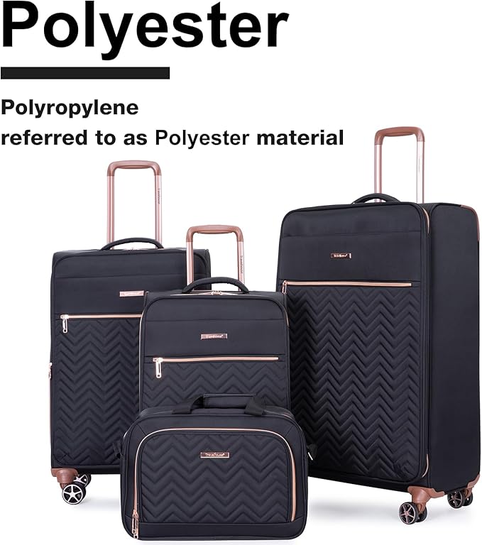 Travelhouse Luggage Set, Softside Suitcase 4-Piece (16/20/24/28), Expandable Lightweight Luggage Sets with Duffel Travel Bag,Suitcase with Double Spinner Wheels