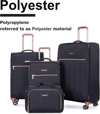 Travelhouse Luggage Set, Softside Suitcase 4-Piece (16/20/24/28), Expandable Lightweight Luggage Sets with Duffel Travel Bag,Suitcase with Double Spinner Wheels