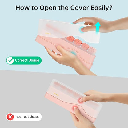 Weekly Pill Organizer 1 Time a Day, KOVIUU Removable Pill Box 7 Day, Portable Travel Pill Case, Once Daily Medication Container Holder, Week Pillbox Dispenser for Vitamin Medicine Supplement, Pink