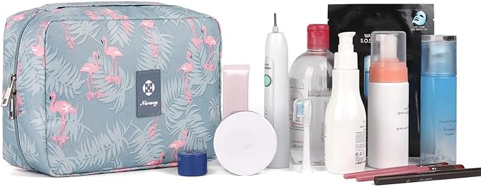 Narwey Small Hanging Travel Toiletry Bag for Women, Travel Bag for Toiletries, Makeup Bag Organizer Cosmetic Bags Make Up Bags for Girls