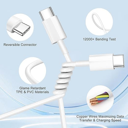 Dual Port A/C Charger for iPhone 17 16 15,Double USB A/C Charger Fast Charging Block,2Pack Quick USB C Chargers Fasr Charging 6FT Type C Cable for iPhone 17/17 Pro Max/17 Air/16 Pro/16e/15 Plus/15 Pro