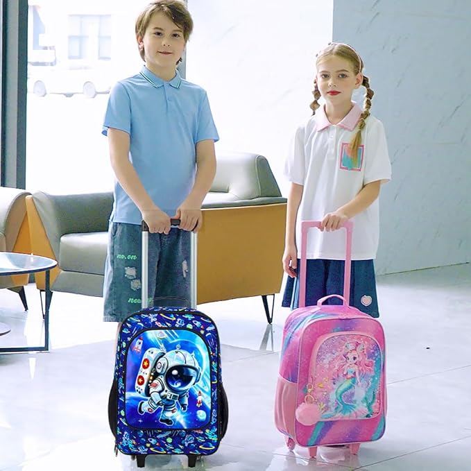 KLFVB Kids Luggage for Boys Girls, Cute Rolling Wheels Suitcase for Toddler, Children Travel Carry on Suitcase