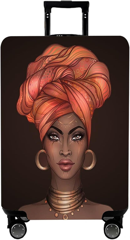 WUJIAONIAO Travel Luggage Cover Baggage Suitcase Cover Protector Skins 18-32 Inch (Brown A10, M (for 22-24 inch luggage))