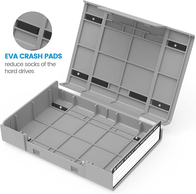 ORICO 5-Pack Hard Drive Carrying Case Protective Box for 3.5/2.5 Inch SSD HDD Portable with Anti-Static,Shockproof and Dust Proof Travel Storage Bag-PHP25-5C