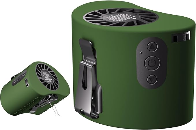 Portable Waist Fan, 10000mAh Battery Operated, Rechargeable Clip On Belt, 10 Speed, 12000RPM Strong Airflow, Max 24H Working Time, Personal Shirt fan for Outdoor Work Jobsite Farms