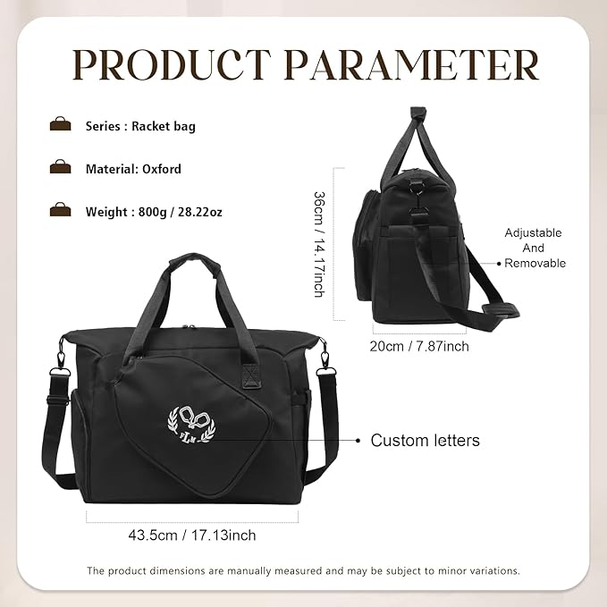 Personalized Duffel Bag Custom Sport Gym Travel Bags Embroidered Name Text Customized Dry Wet Separated Weekend Waterproof Bag for Women Men (D-Black)