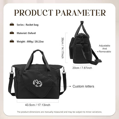 Personalized Duffel Bag Custom Sport Gym Travel Bags Embroidered Name Text Customized Dry Wet Separated Weekend Waterproof Bag for Women Men (D-Black)