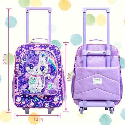 KLFVB Kids Luggage for Boys Girls, Cute Rolling Wheels Suitcase for Toddler, Children Travel Carry on Suitcase