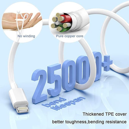 Fast Apple iPhone Charger,2Pack Apple Charge Cable iPhone Charger Fast Charging 6Foot Phone Charging USB C Charge Adapter 6FT Type C to Lightning Cable for iPhone 14/13/12/11 Pro Max/XR/XS/SE2022/iPad