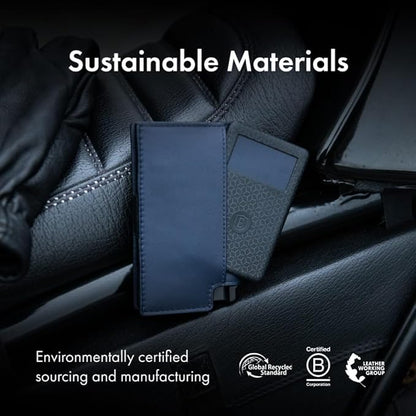 Ekster - Parliament Pop Up Wallet for Men - RFID Blocking Metal Card Holder Wallet with Push Button and Card Ejection - Minimalist Leather Tactical Daily Carry Parliament - Easy Access, Navy Color