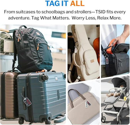 Forge Lost and Found Luggage Tags, Global Luggage Tracking Tag, WorldTracer Compatible, Travel Sentry Powered Baggage ID System for Luggage, Bags, Suitcases, and More (Black 2 Medium 2 Small)