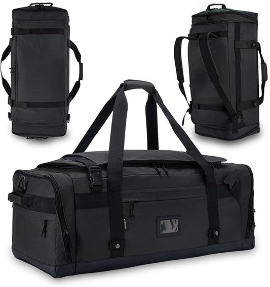 Large Duffle Bag for Travel - Men & Women, Foldable Gym Duffle Backpack, Heavy Duty Tactical Military Canvas Duffel Bags, Extra Big Carry On with Shoe Pockets, Waterproof (80L/103L)